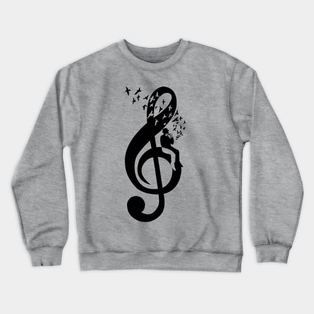 Treble Clef - Harmonica Crewneck Sweatshirt by barmalisiRTB